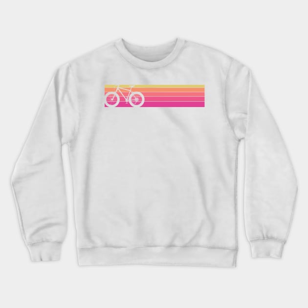 Fat Tire Bike Retro Stripes Crewneck Sweatshirt by TheWanderingFools